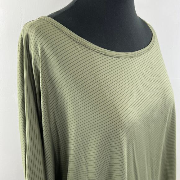 SPLENDID Green Blouse Top Nylon Striped Scoop Neck Classic Fit Size Small S - Picture 4 of 8